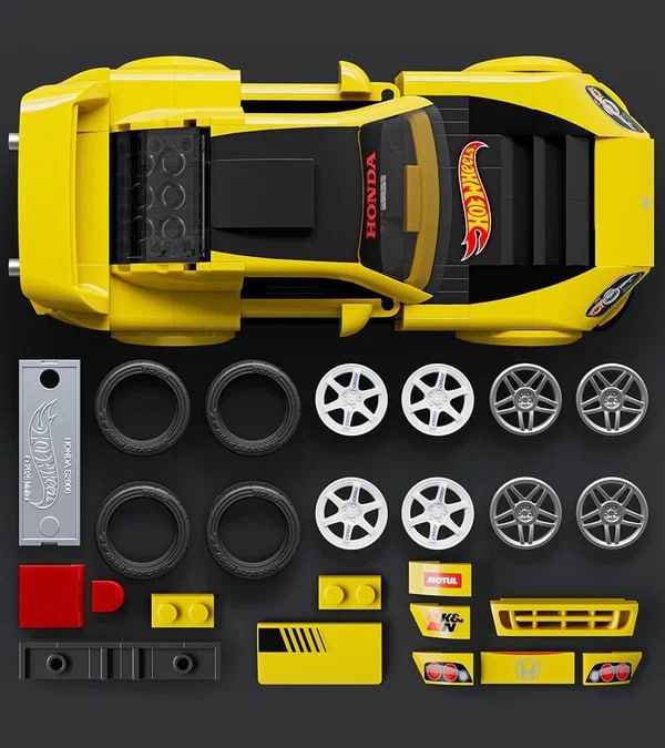 Mattel выпустил конструкторы с Honda Civic и Honda S2000 — это недорогие наборы с комплектами наклее 5