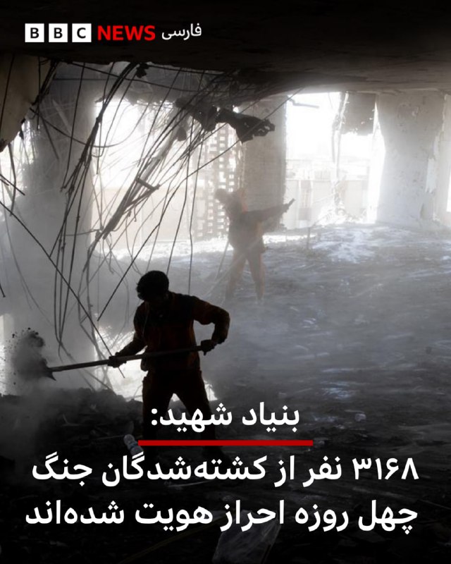 BBCPersian ✔: 🔻 بنابر اعلام معاون تعاون و امور اجتماعی بنیاد شهید، تعداد کشته شدگان احراز هویت شده در جنگ ۴۰ روزه به سه هزار و ۱۶۶ نفر