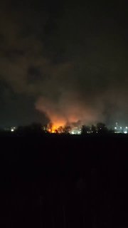 A large warehouse burned in Vyborg, Leningrad region, overnight.