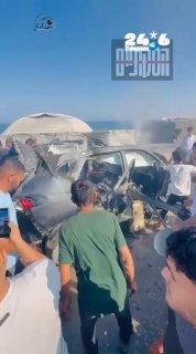🇮🇱 תיעוד של הרכב שתקף חיל האוויר ברחוב א-רשיד במערב ח׳אן יונס. כאן דסק ערבים. שטח אש בטלגרם.