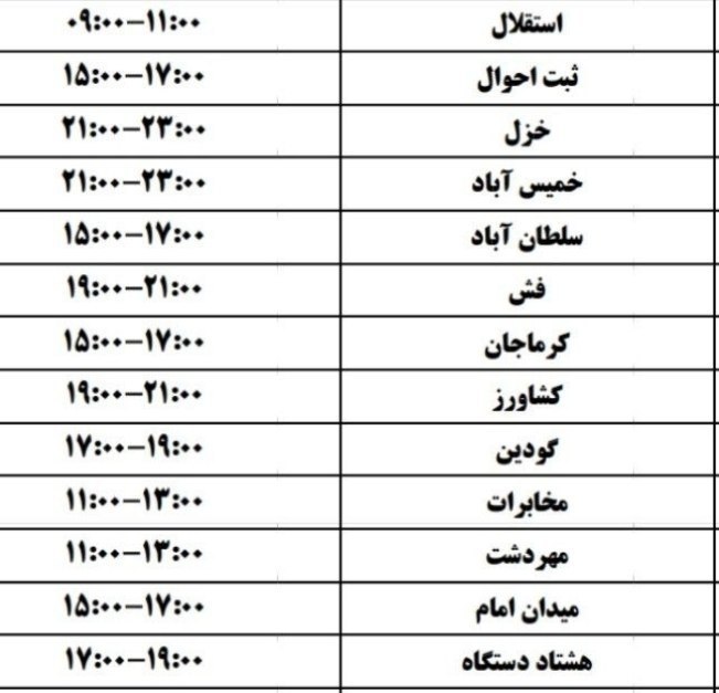 آخرین خبر کنگاور: برنامه قطعی برق پنجشنبه ۲۲ مردادماه ۱۴۰۵ ، #کنگاور