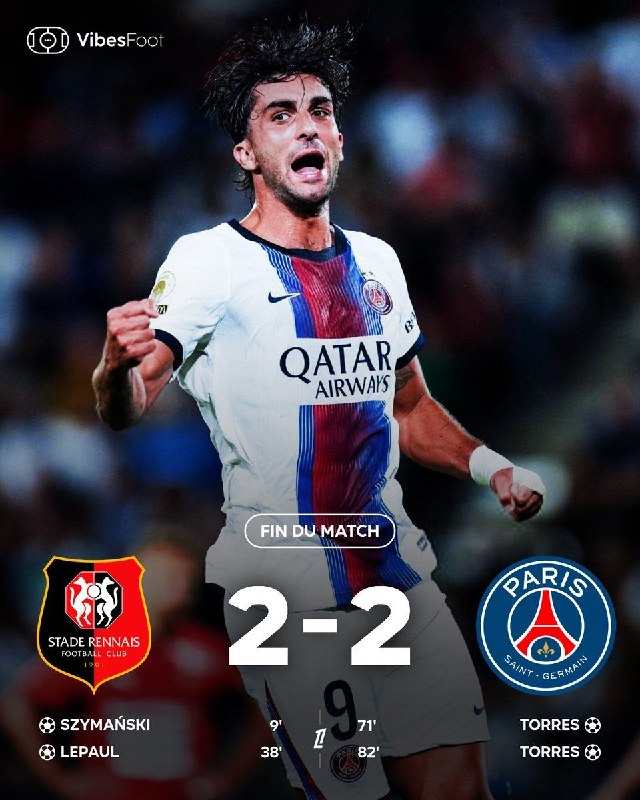 Varzesh90: 🇫🇷فرار از شکست با درخشش فران🇫🇷رن 2🇫🇷پاری‌سن‌ژرمن 2✅سایت تخصصی پیش بینی کانال ورزش نود👇https://varzesh90.com/✅@varzesh90
