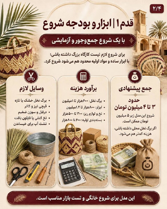 اخبار فارس: ♦️اگر به دنبال یک ایده بومی و کمهزینه برای شروع کسبوکار خانگی هستی، حصیربافی با برگ نخل میتونه انتخاب جذابی باشه. 🌴#چ