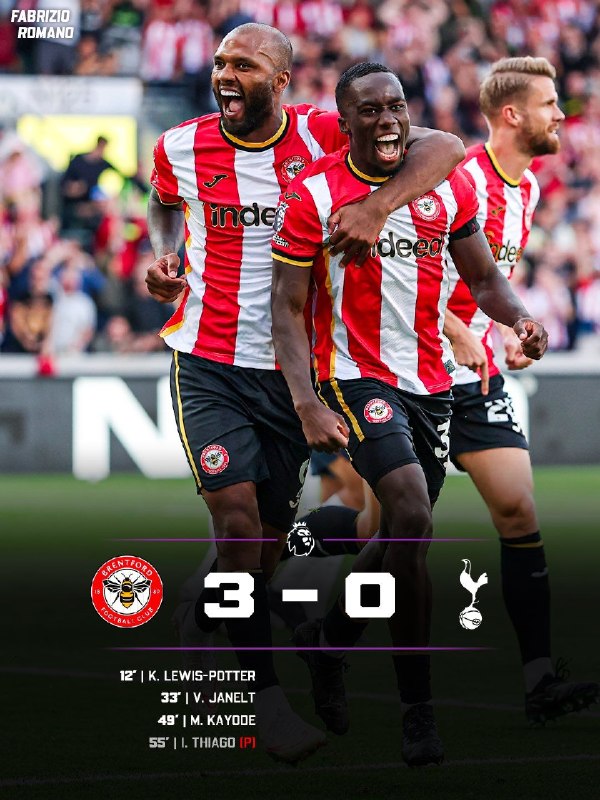 فوتبال اروپا: برنتفورد 3 تاتننهام 0شروع بد دی زربی@FootballEuropaChannel