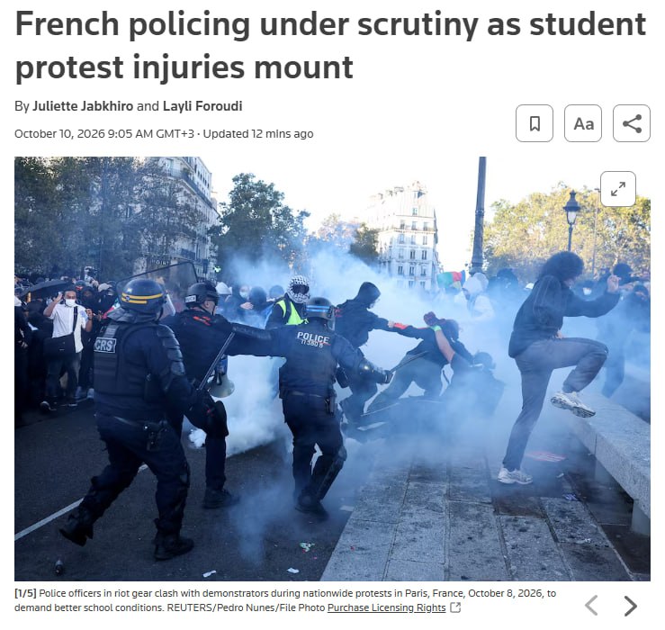 French police are facing growing criticism over their response to more than two weeks of student protests demanding improved school conditions.