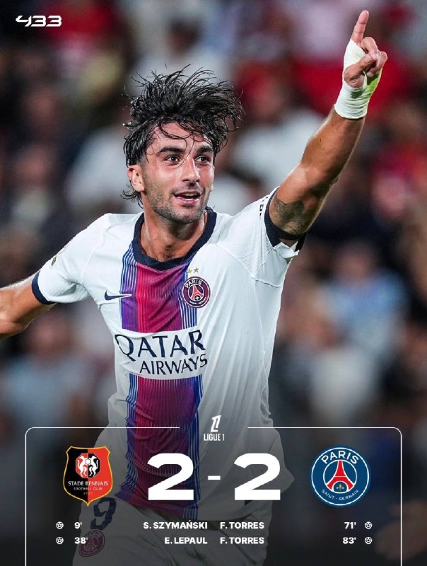 خبرورزشی: ⚽️ پاریسنژرمن در شب دبل فران تورس با نتیجه ٢-٢ مقابل رن متوقف شد🆔 @Khabar_Varzeshi