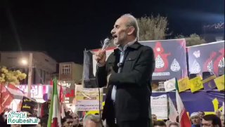 נאומים של פיימן ג'באלי, ראש סדאבסימה בכינוס הציבורי של כיכר הקדושים בעיר ערק מי שרוצה לאסוף את הרחובות, האו…
