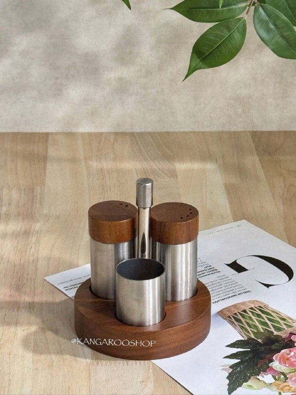 Kangarooshop: 🌸ست نمکپاش سه عددی فلزی گرد کد x241✅📦۴۸ عدد✅استیل و چوب ✅دارای جعبه کادویی✅قیمت : ۱،۵۴۰،۰۰۰ ت🆔كانال فروشگاه👇🏻@Kangaroosh